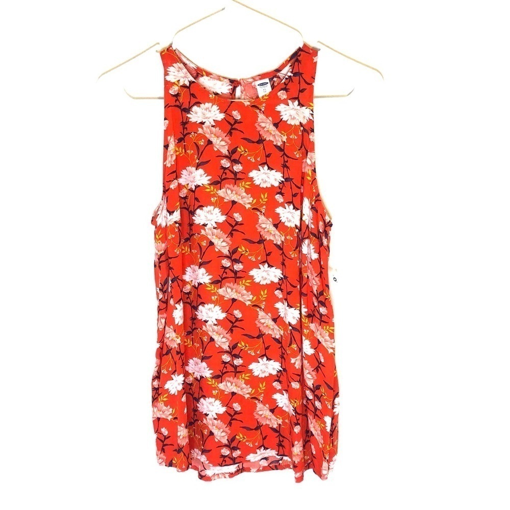 2/$15 Old Navy - Floral Keyhole Back Sleeveless Tank Blouse NWT Size XS Petite